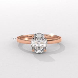1.0CT Oval Cut Moissanite Diamond Solitaire Engagement Ring