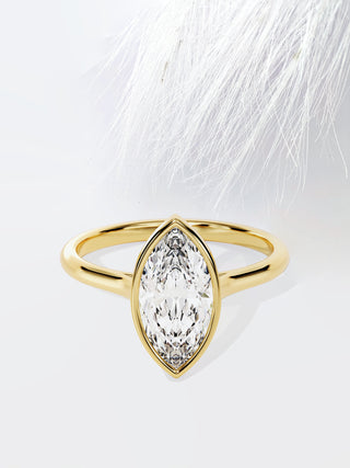 1.50 CT Marquise Cut Moissanite Diamond Bezel Engagement Ring