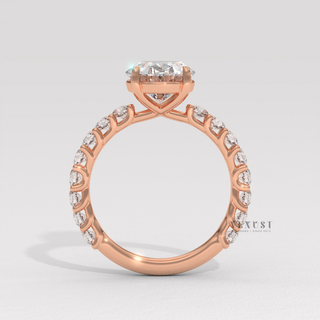 1 carat oval pavé engagement ring