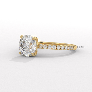 1 carat round pavé engagement ring