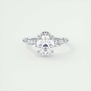 1.91 CT Oval Cut Three Stone Moissanite Engagement Ring