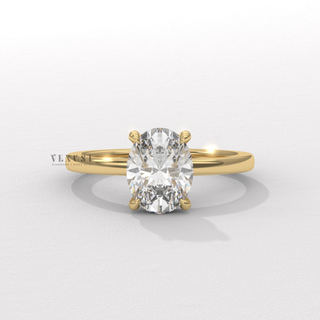 1.50CT Oval Shape Moissanite Diamond Hidden Halo Solitaire Engagement Ring