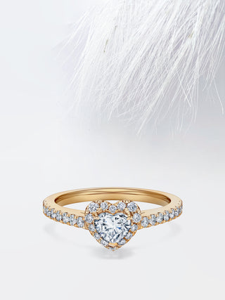 1.0 CT Heart Cut Moissanite Diamond Halo Engagement Ring For Women