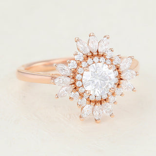 round-shaped-moissanite-cluster-halo-engagement-ring