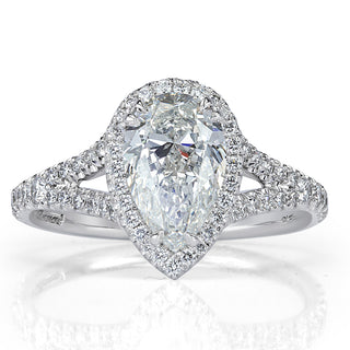 2.0CT pear moissanite ring