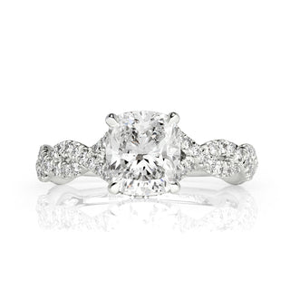 2.0ct cushion moissanite diamond pave infinity engagement ring