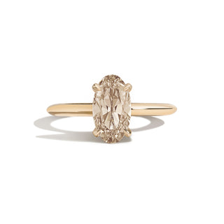 2.0ct elongated oval old mine cut moissanite ring