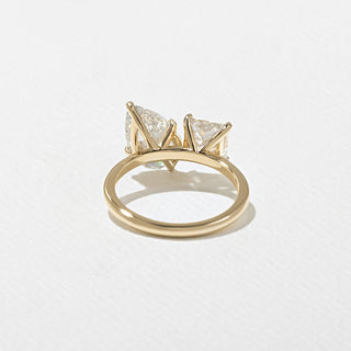 princess engagement ring, princess diamond ring, sweeping wave ring, toi et moi ring, engagement ring 