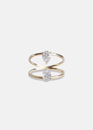 pear ring, moissanite pear ring, pear diamond ring 