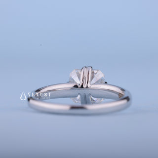 1.0CT Asscher Cut Moissanite Diamond Solitaire Engagement Rings