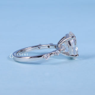 1.50CT Oval Cut Moissanite Diamond Petite Pave Engagement Ring