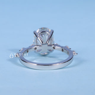 1.50CT Oval Cut Moissanite Diamond Petite Pave Engagement Ring