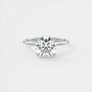 2.0 CT Round Solitaire Hidden Halo Moissanite Engagement Ring