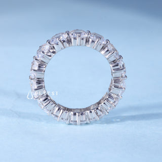 Asscher Moissanite Diamond Full Eternity Wedding Band