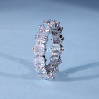Asscher Moissanite Diamond Full Eternity Wedding Band