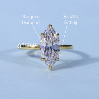 1.0CT Marquise Cut Moissanite Diamond Solitaire Engagement Ring