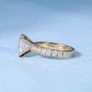 2.0CT Princess Moissanite Diamond Pave Engagement Rings