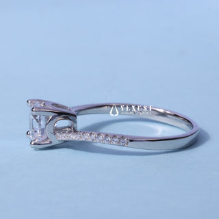 0.50CT Round Moissanite Diamond Tension Style Pave Engagement Ring