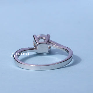 0.50CT Round Moissanite Diamond Tension Style Pave Engagement Ring