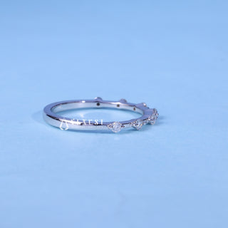 Round Moissanite Diamond Petite Pave Wedding Band