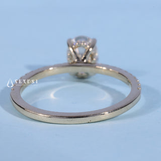 1.0CT Oval Cut Moissanite Diamond Pave Engagement Ring