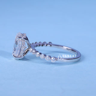 2.0CT Oval Cut Moissanite Diamond Hidden Halo Pave Engagement Ring