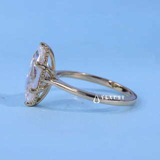1.50CT Marquise Moissanite Diamond Cathedral Engagement Ring
