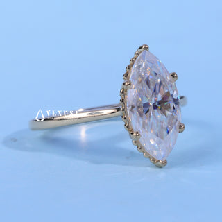 1.50CT Marquise Moissanite Diamond Cathedral Engagement Ring