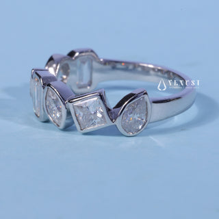 Bezel Set Moissanite Diamond Wedding Bands His And Hers