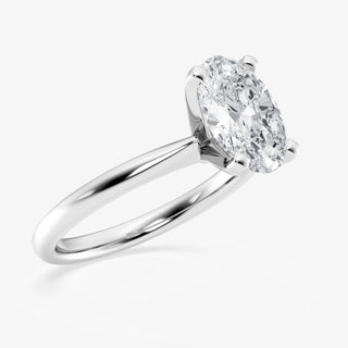 1.0CT Oval Cut Moissanite Solitaire Diamond Engagement Ring