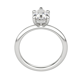 1.33CT Pear Solitaire With Hidden Halo Setting Moissanite Engagement Ring