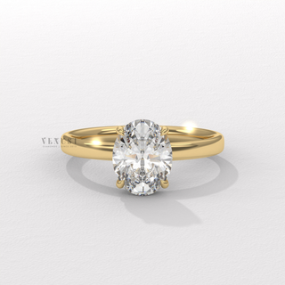 1.0CT Oval Cut Moissanite Diamond Solitaire Engagement Ring