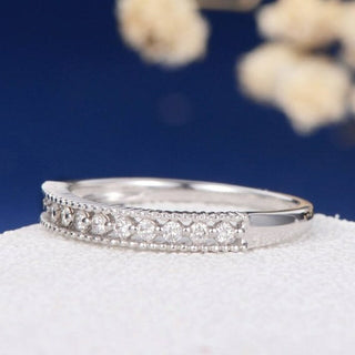 Round Brilliant Cut Channel Set Half Eternity Wedding Band