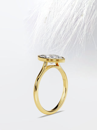 1.50 CT Marquise Cut Moissanite Diamond Bezel Engagement Ring