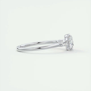 2.15CT Cushion Cut Three Stone Moissanite Engagement Ring