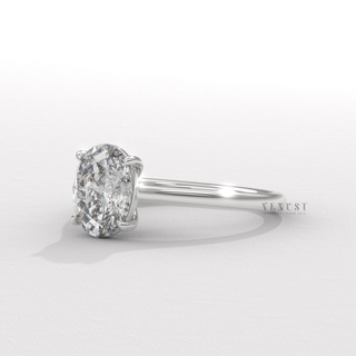 2 carat oval engagement ring thin band
