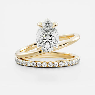 pear ring, moissanite pear ring, pear diamond ring 