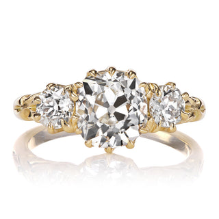 unique three stone moissanite ring