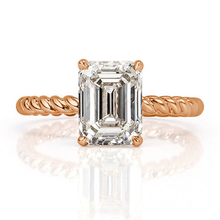 3.0ct emerald moissanite diamond braided engagement ring