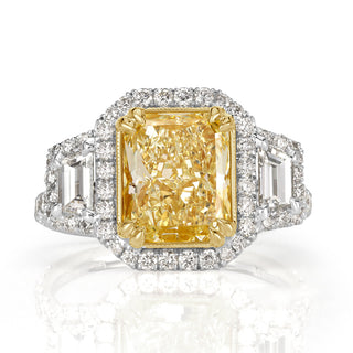 3.50CT Fancy Light Yellow Moissanite Ring
