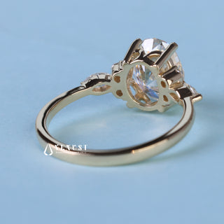 1.50CT Oval Cut Moissanite Diamond Cluster Engagement Ring