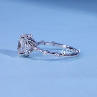 1.50CT Oval Cut Moissanite Diamond Petite Pave Engagement Ring