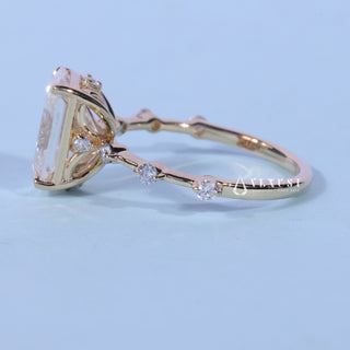 3.0CT Radiant Cut Moissanite Diamond Petite Pave Engagement Ring