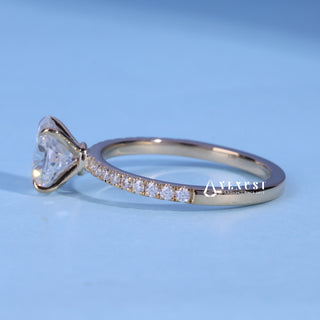 1.0CT Oval Cut Moissanite Diamond Pave Engagement Ring