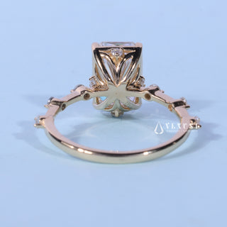 3.0CT Radiant Cut Moissanite Diamond Petite Pave Engagement Ring