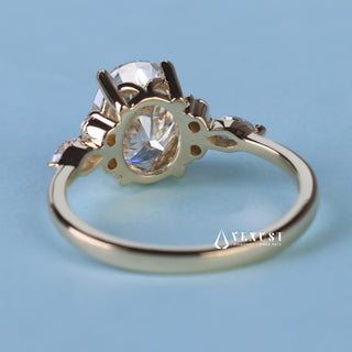 1.50CT Oval Cut Moissanite Diamond Cluster Engagement Ring
