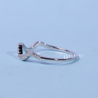 Round Cut Moissanite Diamond Curved Wedding Band