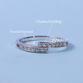 Round Moissanite Diamond Channel Pave Wedding Band