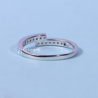 Round Moissanite Diamond Channel Pave Wedding Band