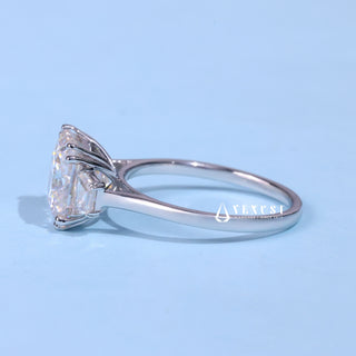 3.0CT Princess Cut Moissanite Diamond Three Stone Engagement Rings